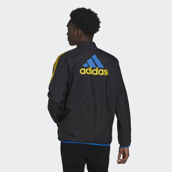 Adidas jachetă neagră țesută manchester united icons bărbați negru 2JBN15070
