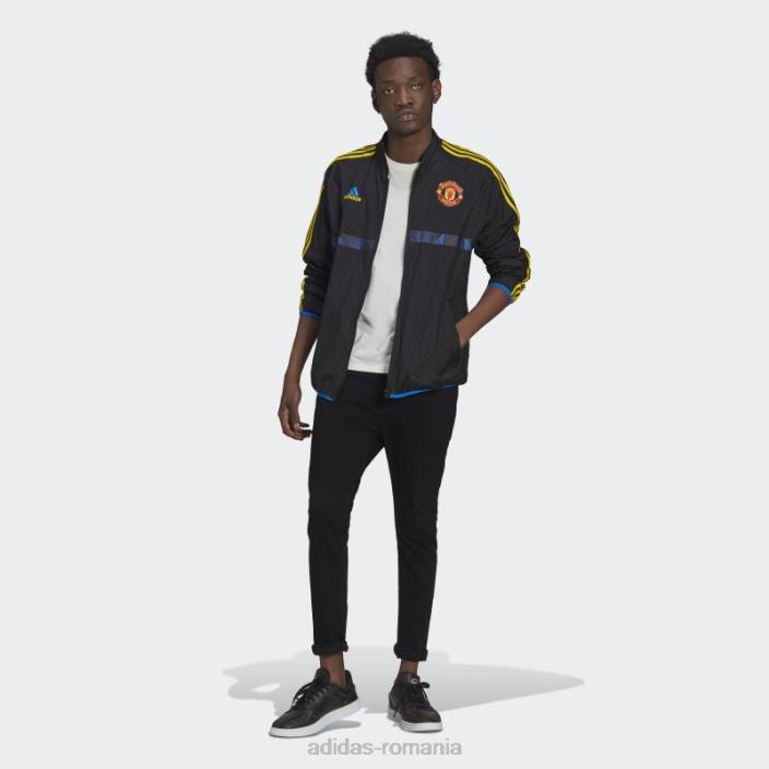 Adidas jachetă neagră țesută manchester united icons bărbați negru 2JBN15070