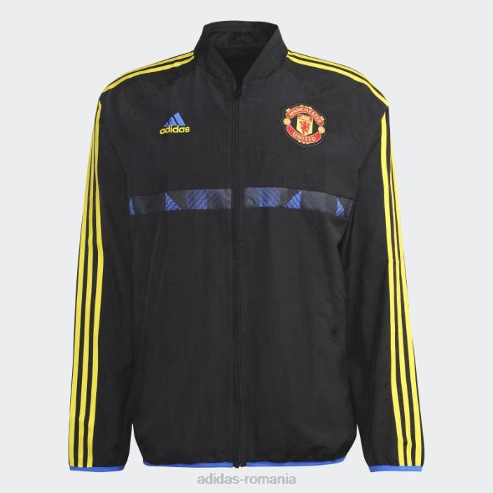 Adidas jachetă neagră țesută manchester united icons bărbați negru 2JBN15070