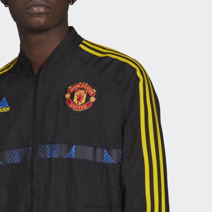 Adidas jachetă neagră țesută manchester united icons bărbați negru 2JBN15070