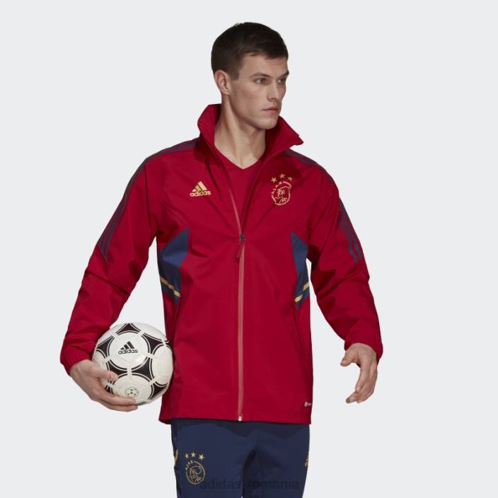 Adidas jacheta ajax amsterdam condivo 22 storm victory red bărbați roșu victorie 2JBN14306