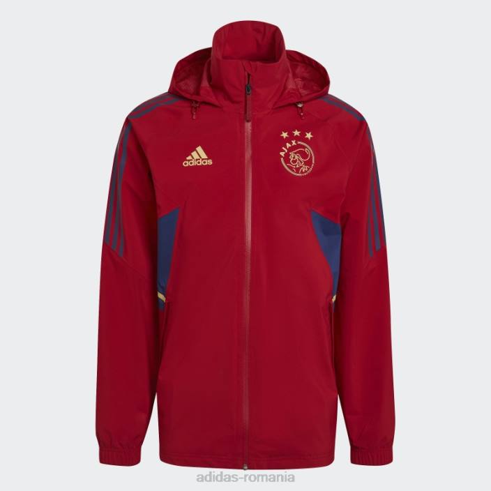Adidas jacheta ajax amsterdam condivo 22 storm victory red bărbați roșu victorie 2JBN14306
