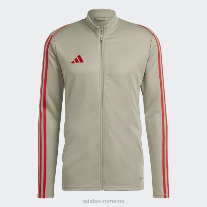 Adidas jacheta de antrenament liga tiro 23 argintie pebble adidas bărbați pietriș argintiu/stacojiu 2JBN6054