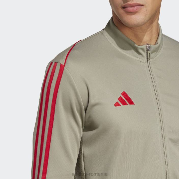 Adidas jacheta de antrenament liga tiro 23 argintie pebble adidas bărbați pietriș argintiu/stacojiu 2JBN6054