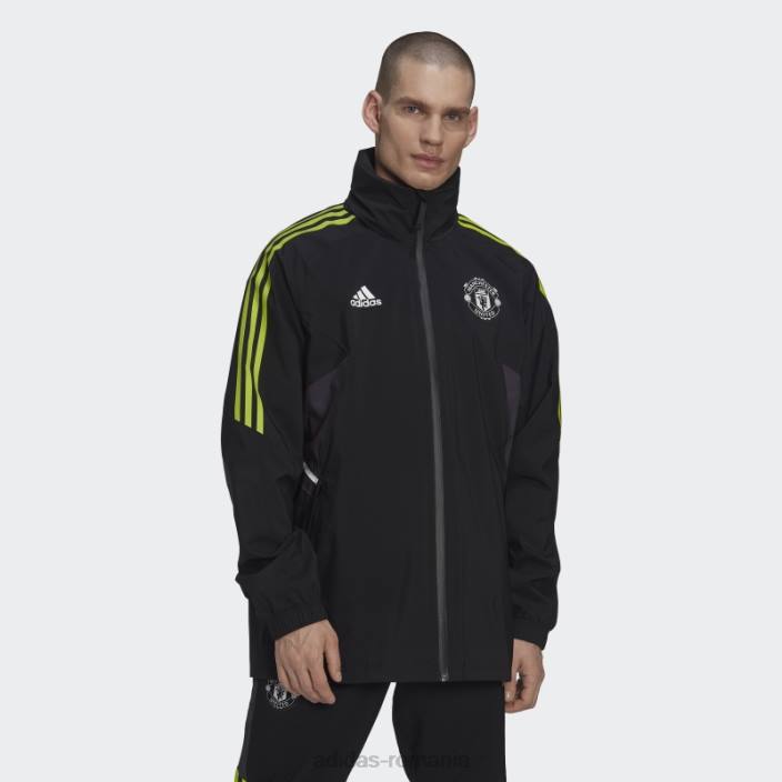 Adidas jacheta de ploaie manchester united condivo 22 neagra bărbați negru 2JBN14173