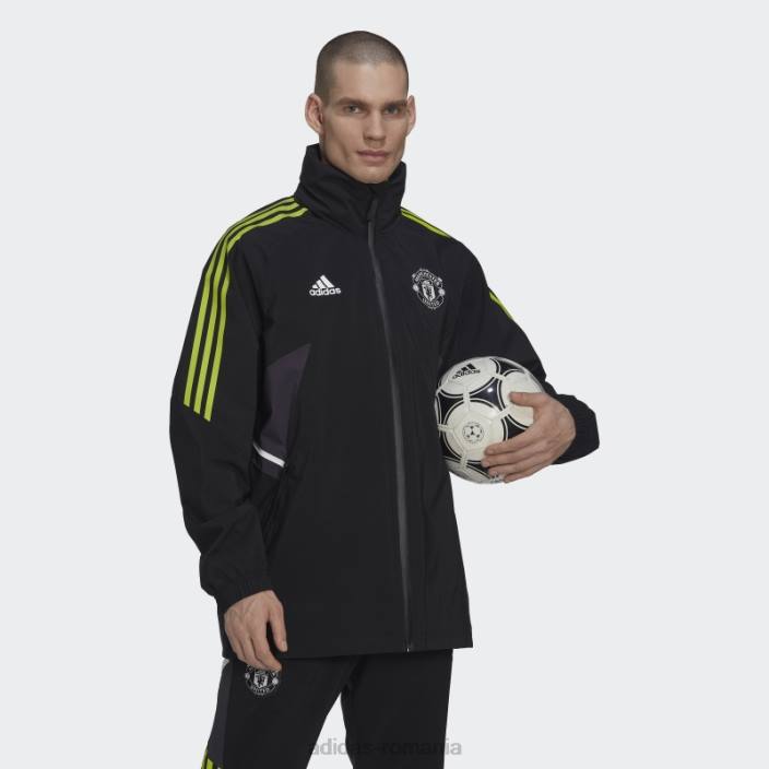 Adidas jacheta de ploaie manchester united condivo 22 neagra bărbați negru 2JBN14173