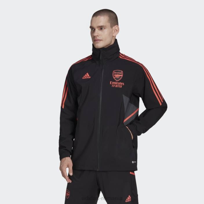 Adidas jacheta de ploaie neagra arsenal condivo 22 adidas bărbați negru 2JBN14061