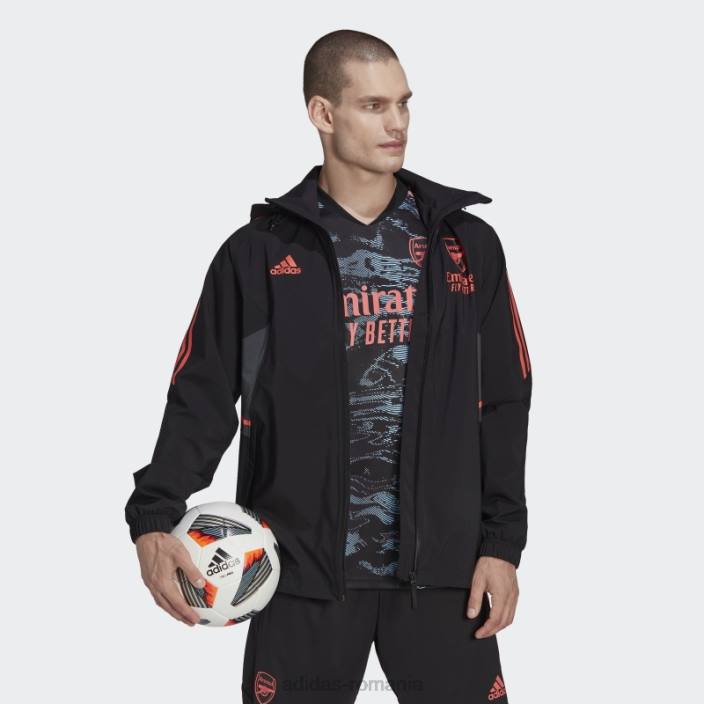 Adidas jacheta de ploaie neagra arsenal condivo 22 adidas bărbați negru 2JBN14061