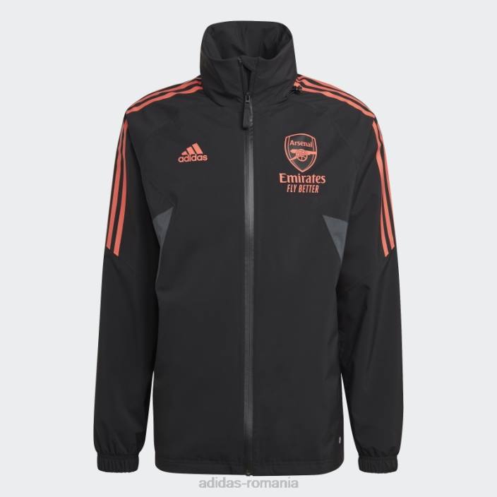 Adidas jacheta de ploaie neagra arsenal condivo 22 adidas bărbați negru 2JBN14061