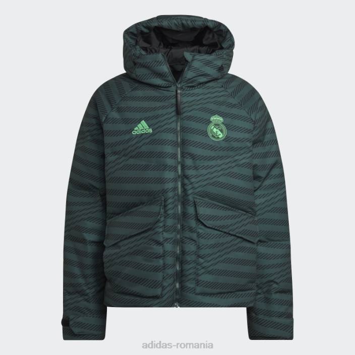 Adidas jacheta de puf real madrid neagra bărbați negru/verde 2JBN14233