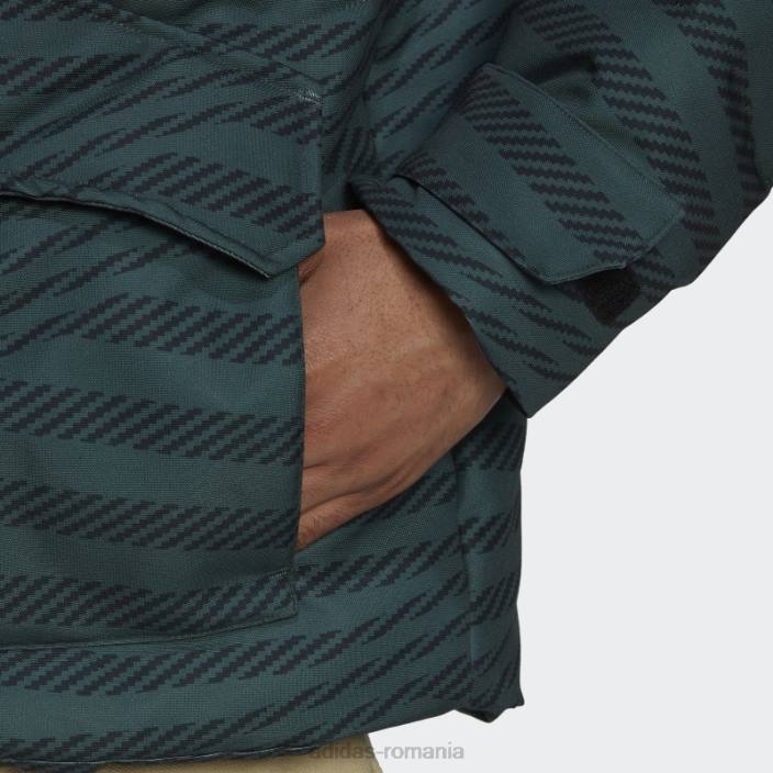 Adidas jacheta de puf real madrid neagra bărbați negru/verde 2JBN14233