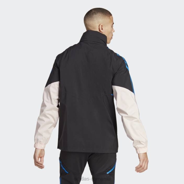 Adidas jacheta manchester united condivo 22 storm neagra bărbați negru/roz glacial 2JBN14054