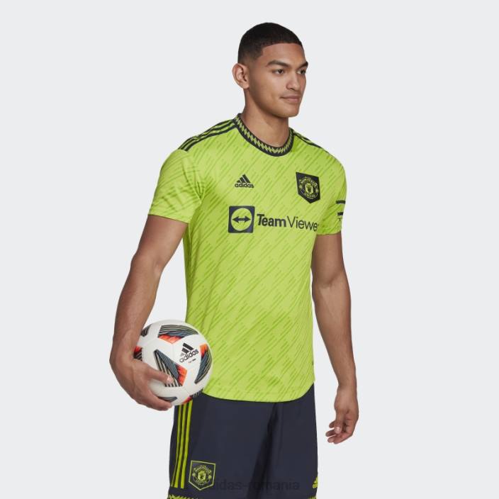 Adidas manchester united 22/23 al treilea tricou autentic slime bărbați slime 2JBN13405