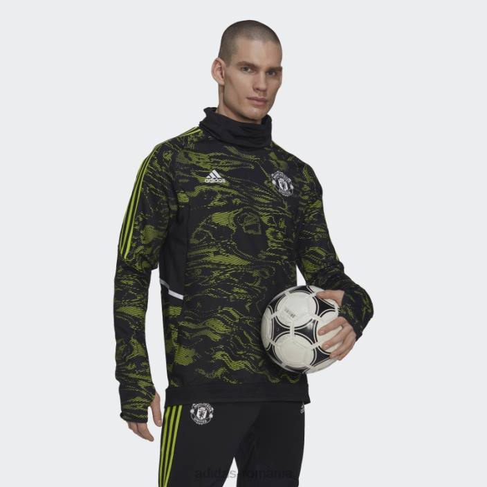 Adidas manchester united condivo 22 pro warm top slime adidas bărbați slime/negru 2JBN14178