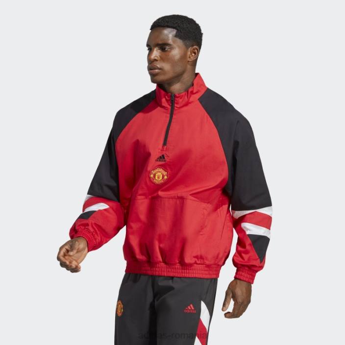 Adidas mufc red manchester united icon top bărbați mufc roșu/negru 2JBN6005