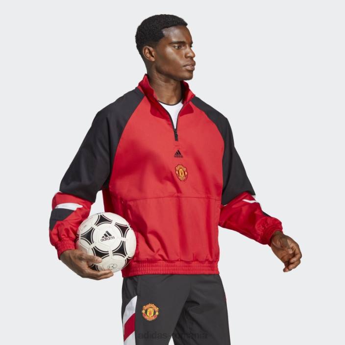 Adidas mufc red manchester united icon top bărbați mufc roșu/negru 2JBN6005