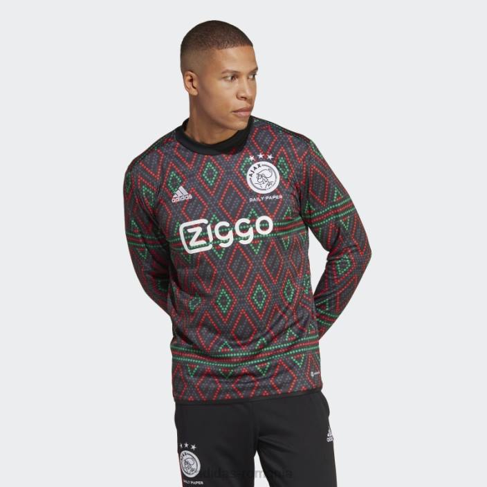 Adidas negru ajax amsterdam x Daily Paper pre-meci top cald adidas bărbați alb negru 2JBN14175