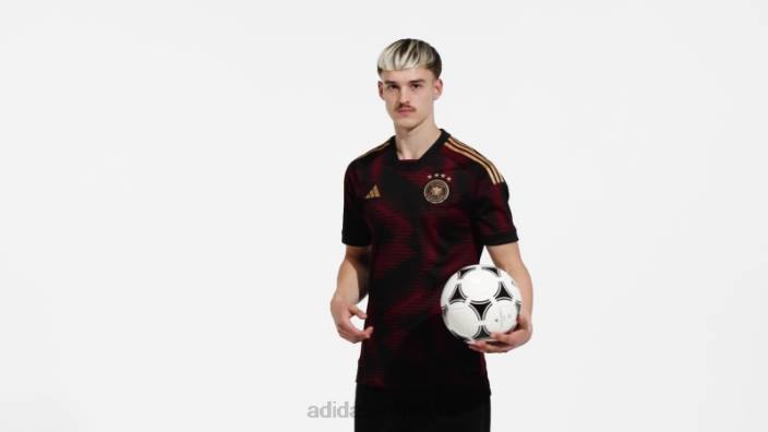 Adidas negru germania 22 deplasare tricoul fierbinte bărbați negru 2JBN6429