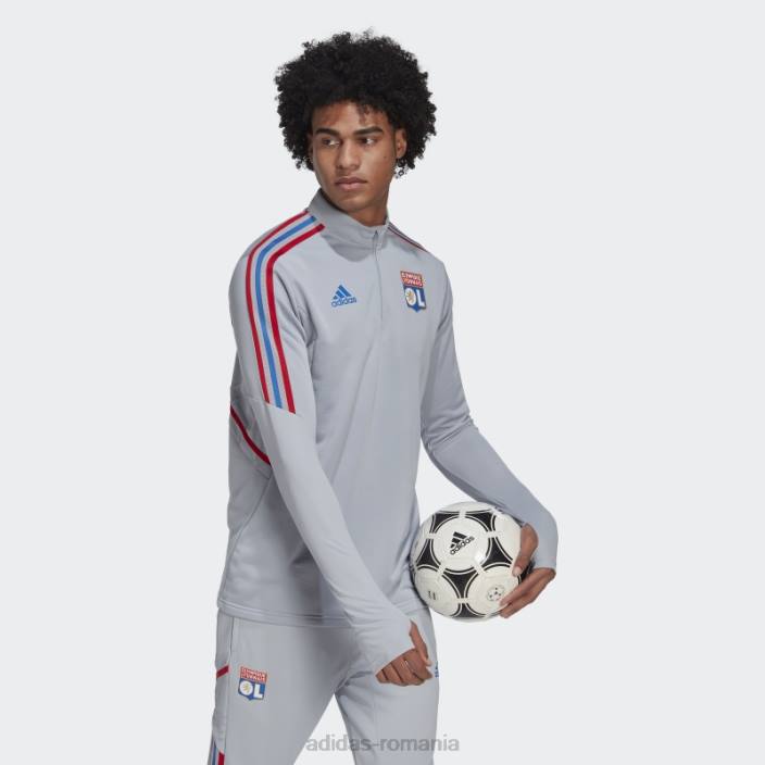Adidas olympique lyonnais tiro 21 top de antrenament argint bărbați argint 2JBN14179