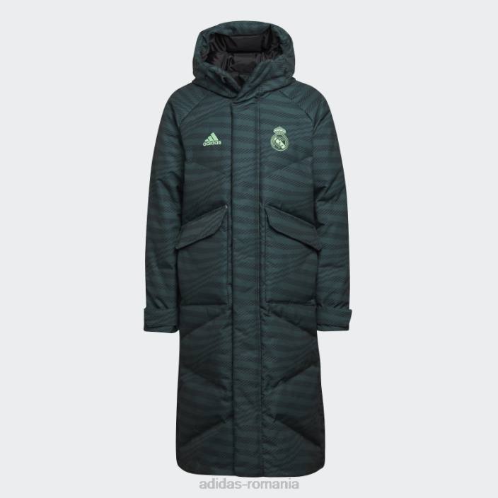 Adidas palton negru din puf real madrid bărbați negru/verde 2JBN14218