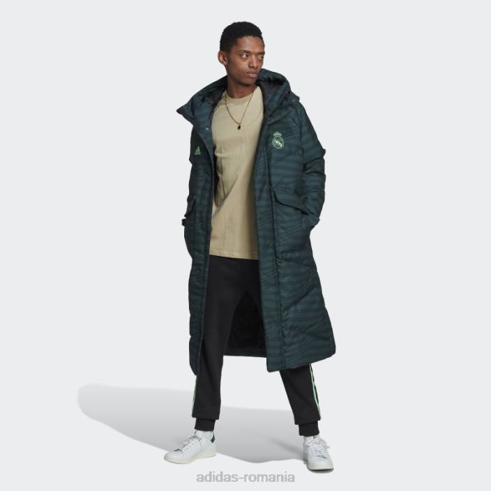 Adidas palton negru din puf real madrid bărbați negru/verde 2JBN14218