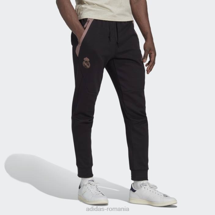 Adidas pantaloni de trening de voiaj real madrid negru bărbați negru/violet 2JBN13646