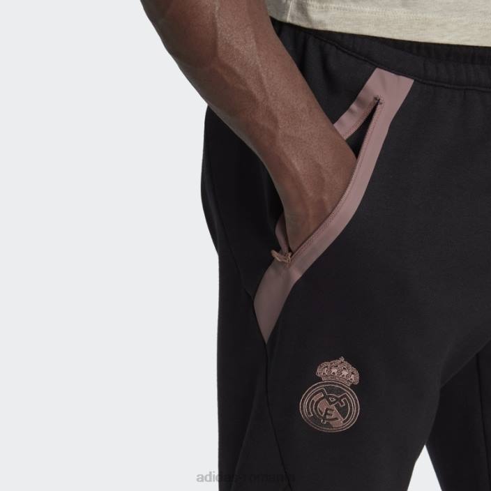 Adidas pantaloni de trening de voiaj real madrid negru bărbați negru/violet 2JBN13646