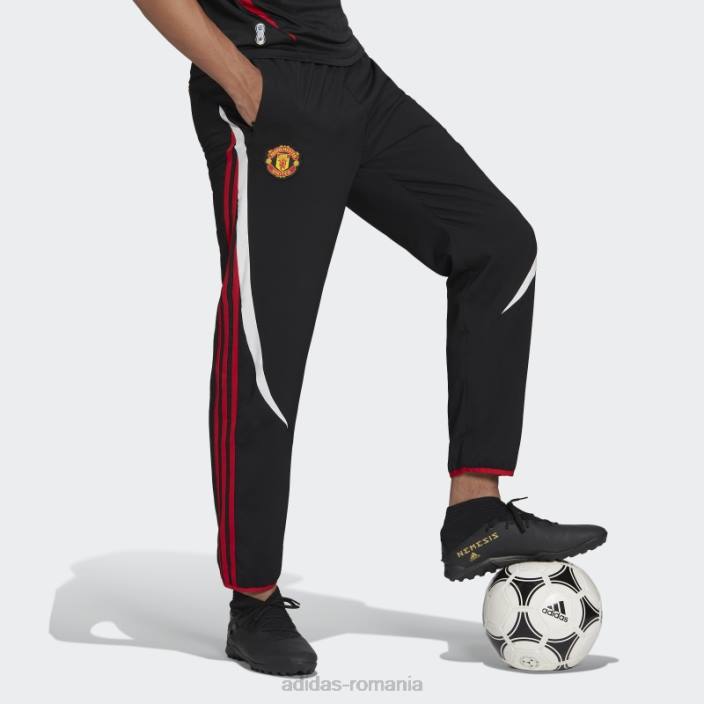 Adidas pantaloni de trening țesuți manchester united teamgeist negru adidas bărbați negru 2JBN15300