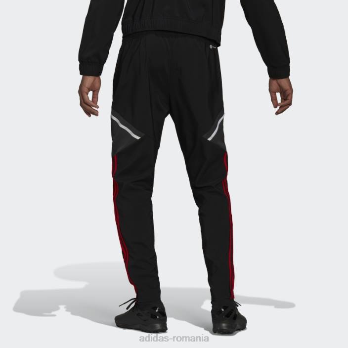 Adidas pantaloni de trening negru de prezentare manchester united bărbați negru 2JBN13751
