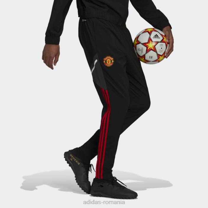 Adidas pantaloni de trening negru de prezentare manchester united bărbați negru 2JBN13751