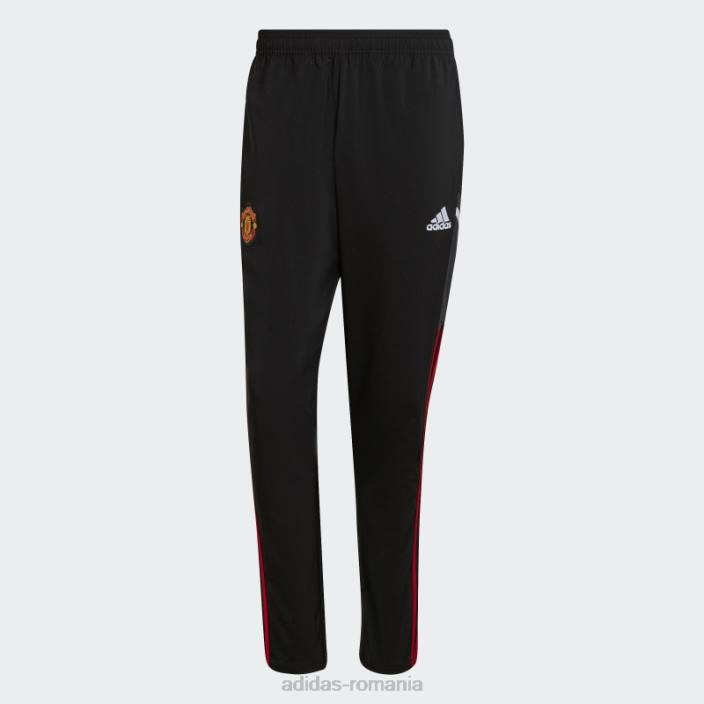 Adidas pantaloni de trening negru de prezentare manchester united bărbați negru 2JBN13751