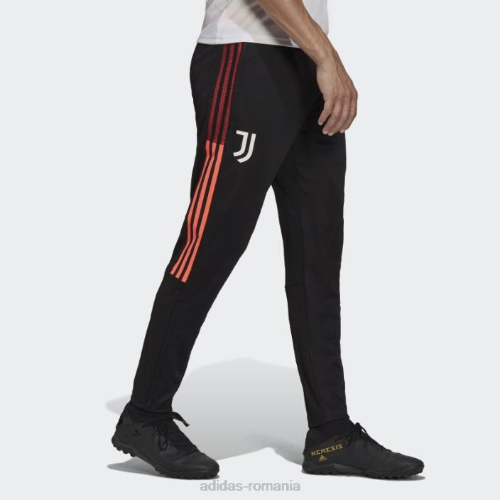 Adidas pantaloni de trening negru juventus tiro de antrenament adidas bărbați negru/turbo 2JBN15051