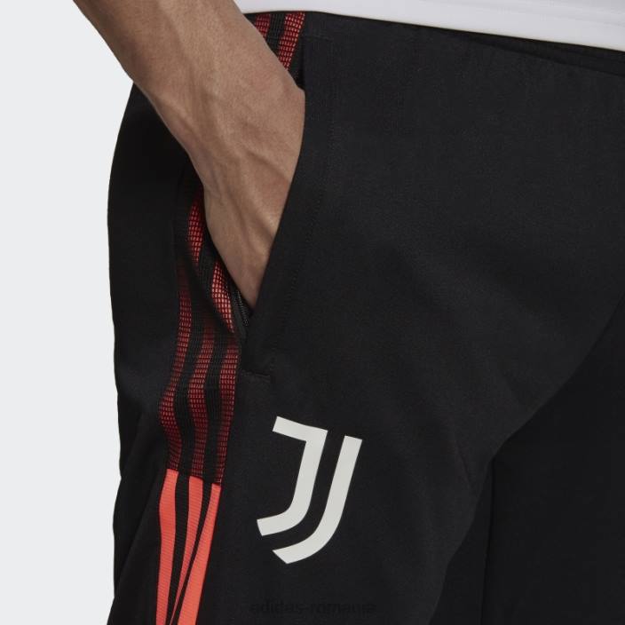 Adidas pantaloni de trening negru juventus tiro de antrenament adidas bărbați negru/turbo 2JBN15051