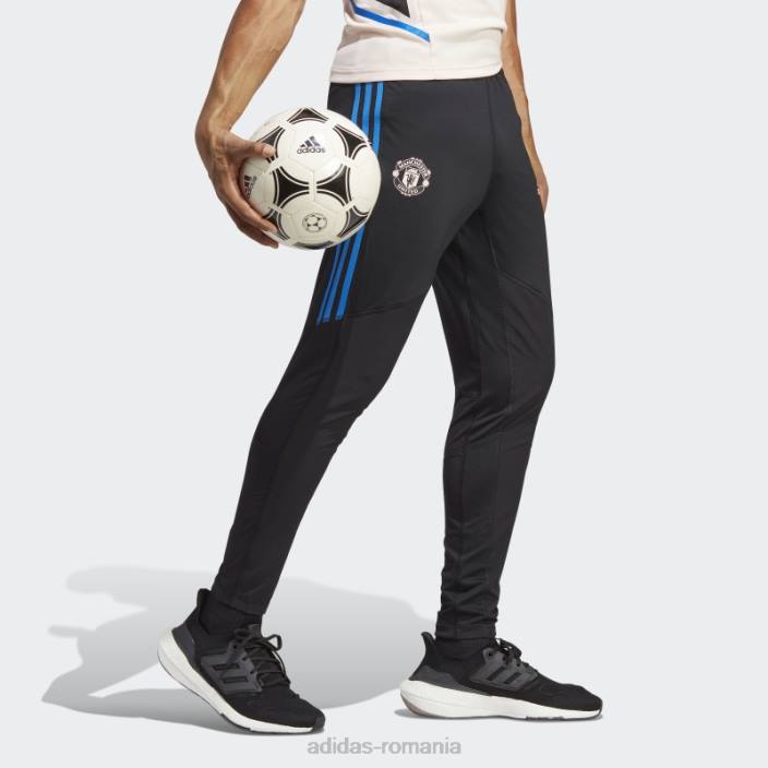 Adidas pantaloni de trening negru manchester united condivo 22 pro bărbați negru/albastru strălucitor 2JBN13810