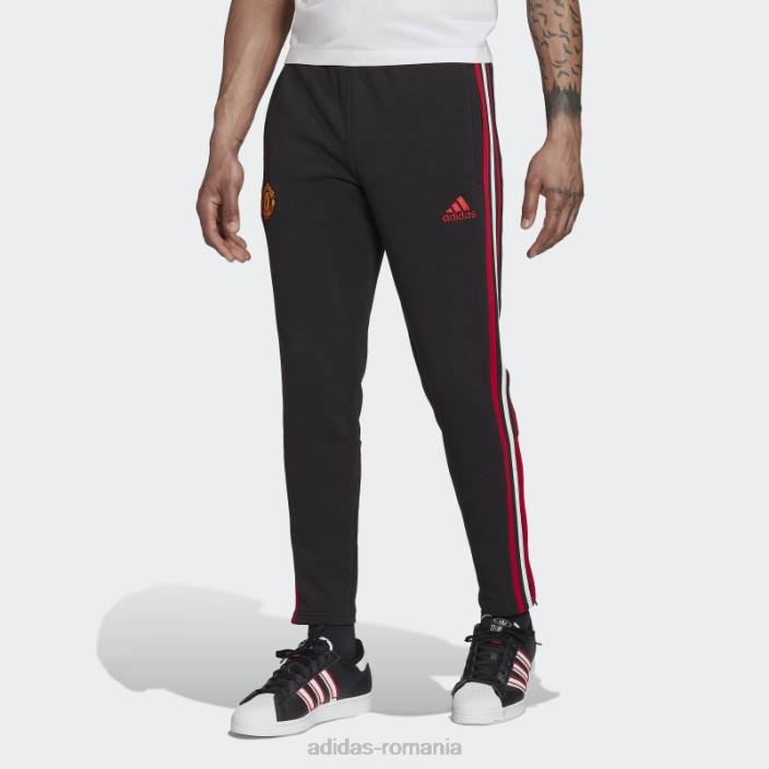Adidas pantaloni de trening negru manchester united dna cu 3 dungi bărbați negru 2JBN14285