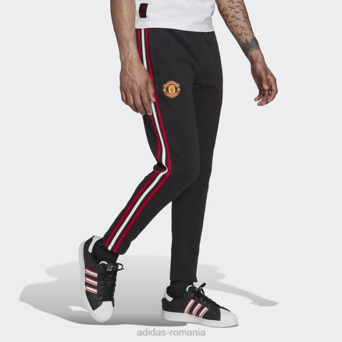 Adidas pantaloni de trening negru manchester united dna cu 3 dungi bărbați negru 2JBN14285