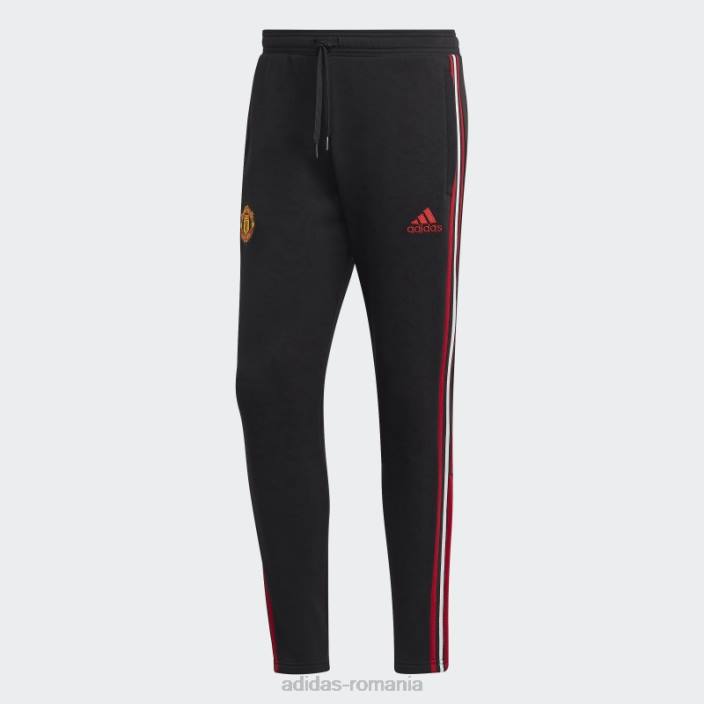 Adidas pantaloni de trening negru manchester united dna cu 3 dungi bărbați negru 2JBN14285