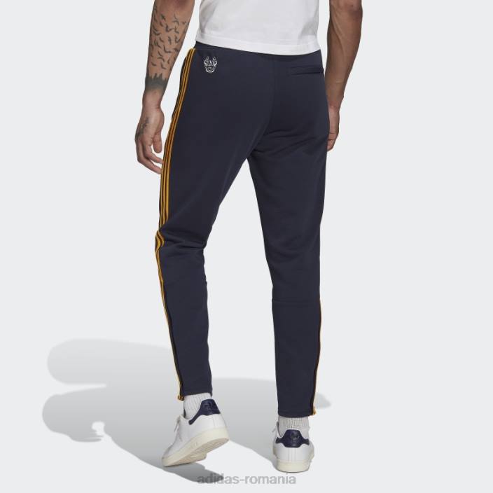 Adidas pantaloni de trening pentru transpirație real madrid, bleumarin de noapte, cu 3 dungi bărbați marina de noapte 2JBN15221