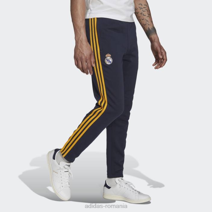 Adidas pantaloni de trening pentru transpirație real madrid, bleumarin de noapte, cu 3 dungi bărbați marina de noapte 2JBN15221