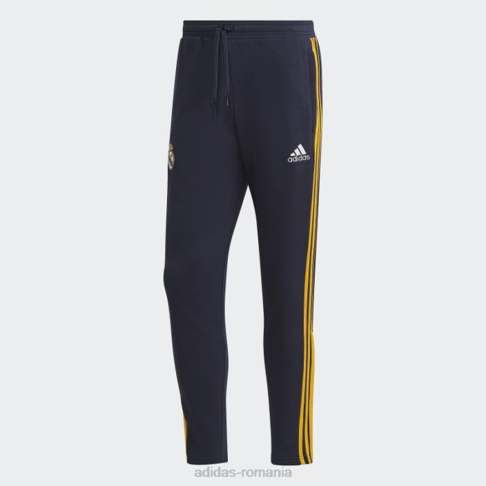 Adidas pantaloni de trening pentru transpirație real madrid, bleumarin de noapte, cu 3 dungi bărbați marina de noapte 2JBN15221