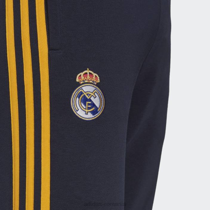 Adidas pantaloni de trening pentru transpirație real madrid, bleumarin de noapte, cu 3 dungi bărbați marina de noapte 2JBN15221