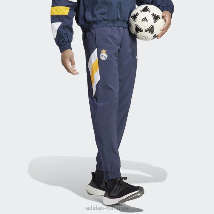 Adidas pantaloni țesuți icoană real madrid bleumarin de noapte adidas bărbați marina de noapte 2JBN6057