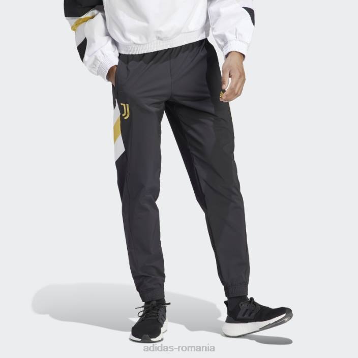 Adidas pantaloni negri împletiti icon juventus bărbați negru 2JBN6077