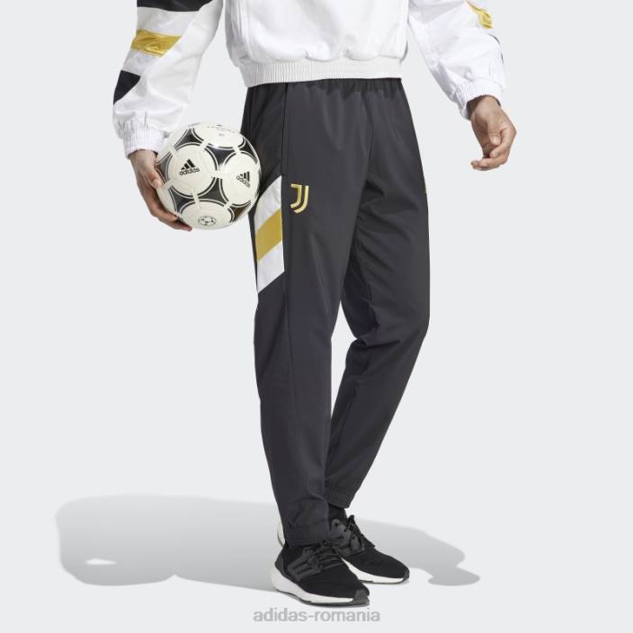 Adidas pantaloni negri împletiti icon juventus bărbați negru 2JBN6077