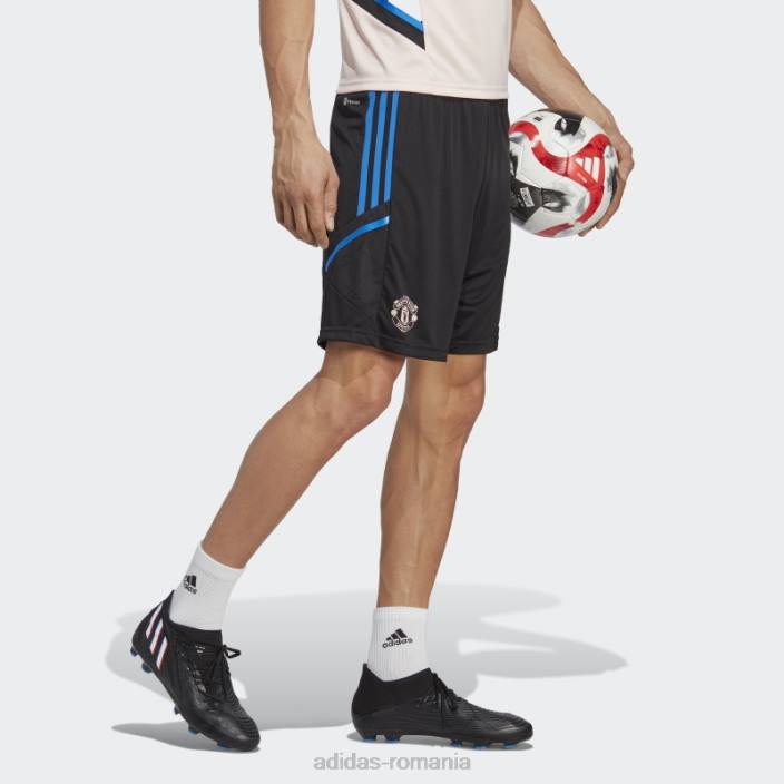 Adidas pantaloni scurți de antrenament manchester united condivo 22 negru bărbați negru/albastru strălucitor 2JBN13903