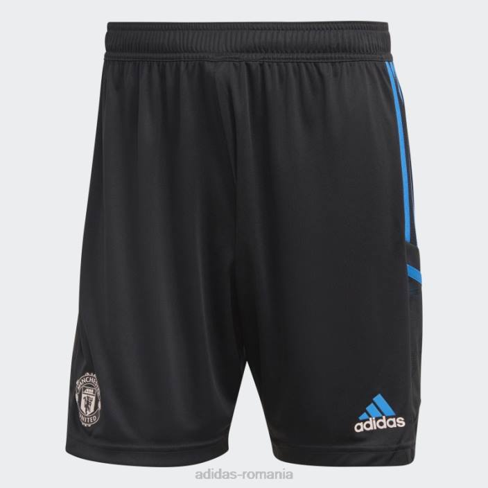 Adidas pantaloni scurți de antrenament manchester united condivo 22 negru bărbați negru/albastru strălucitor 2JBN13903