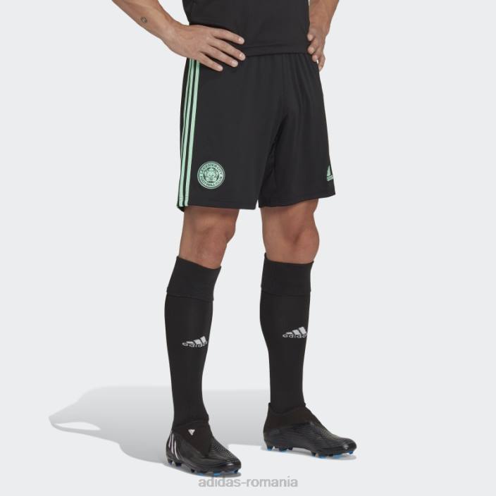 Adidas pantaloni scurți de deplasare leicester city fc 22/23 negru bărbați negru 2JBN14252