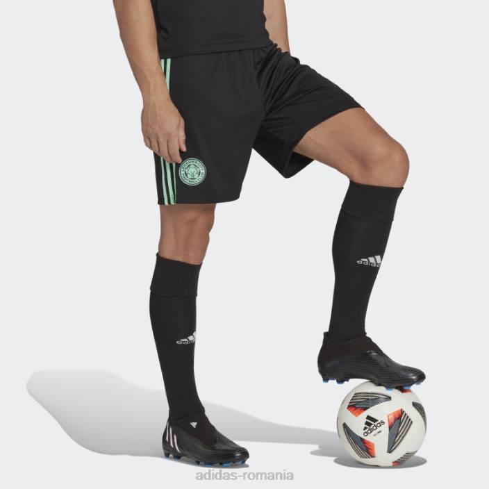 Adidas pantaloni scurți de deplasare leicester city fc 22/23 negru bărbați negru 2JBN14252