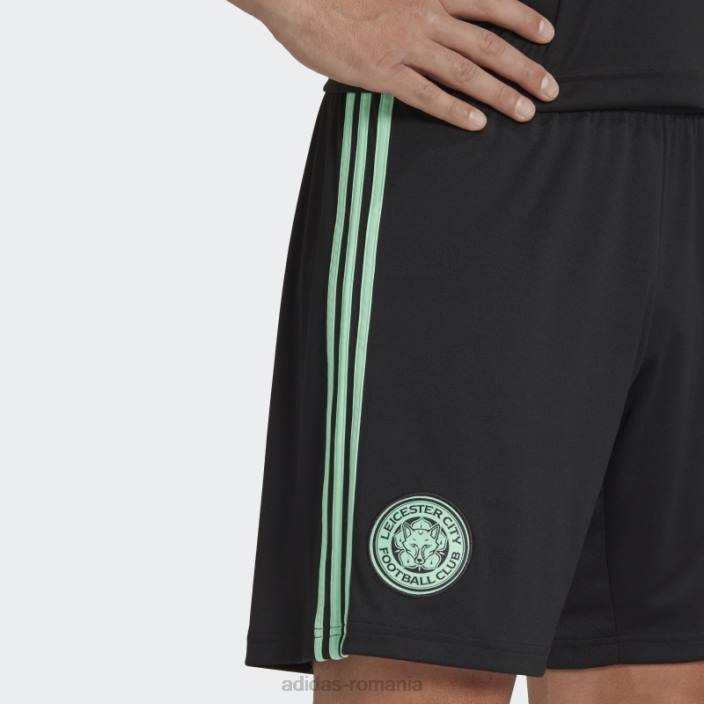 Adidas pantaloni scurți de deplasare leicester city fc 22/23 negru bărbați negru 2JBN14252