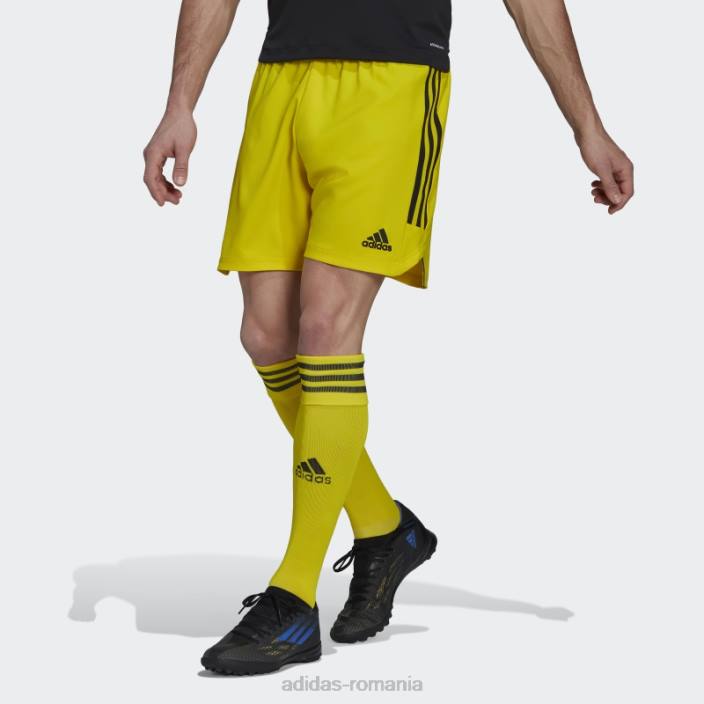 Adidas pantaloni scurți galbeni condivo 22 pentru ziua meciului bărbați galben/negru 2JBN13726